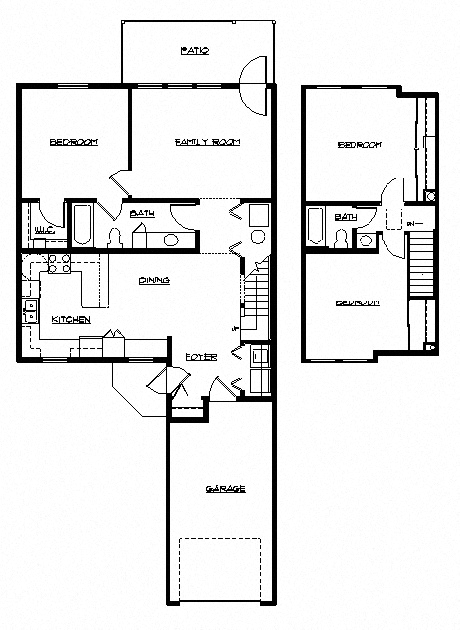 Floor plan for 3 beds, 2 baths, 1380 sqft